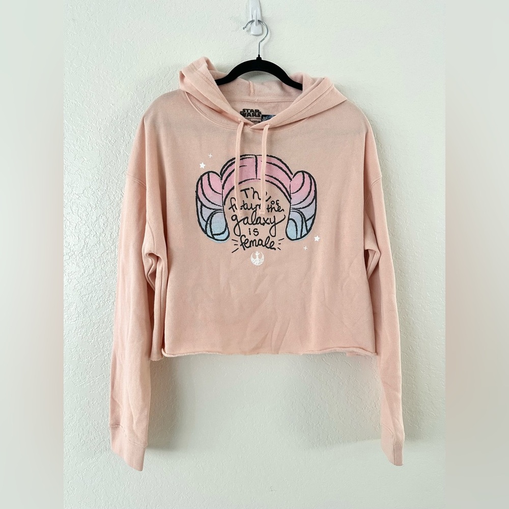 Star Wars Princess Leia Pink Cropped Hoodie